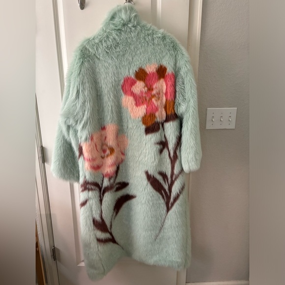 Free People Fluffy Flower Coat Seafoam Combo XS - Picture 8 of 12